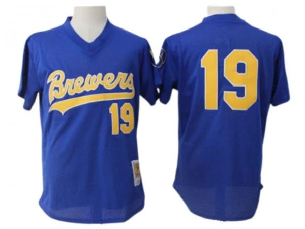 Milwaukee Brewers #19 Robin Yount Blue Cooperstown Mesh Batting Practice Jersey by My Store