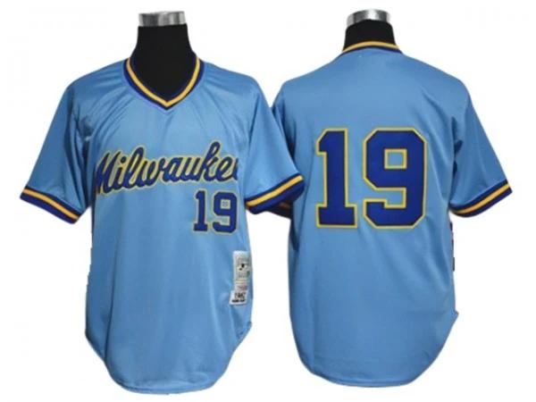 Milwaukee Brewers #19 Robin Yount Light Blue 1982 Throwback Jersey by My Store