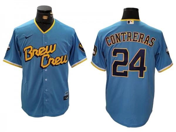 Milwaukee Brewers #24 William Contreras Powder Blue City Connect Jersey by My Store