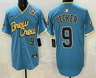 Milwaukee Brewers #9 Bob Uecker Blue City Connect Limited Jersey by My Store