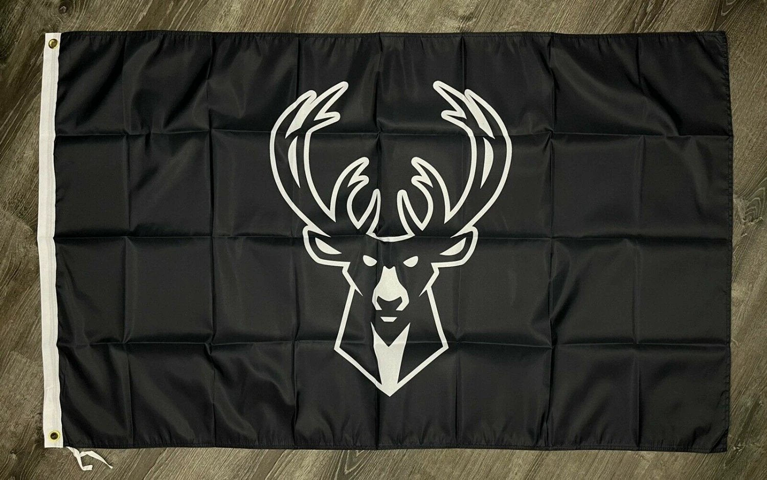 Milwaukee Bucks Logo Flag 3x5 ft Sports Black Banner Man-Cave Garage by flagsjustdoit