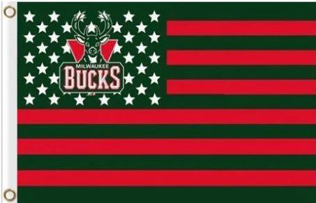 Milwaukee Bucks Star Flag 3X5Ft Polyester Banner USA Digital Print by flagsjustdoit