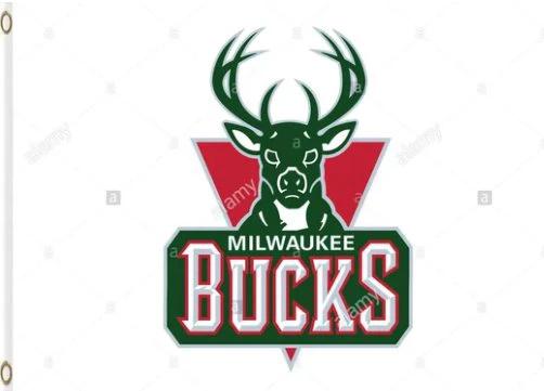 Milwaukee Bucks White Flag 3X5Ft Polyester Banner USA Digital Print by flagsjustdoit