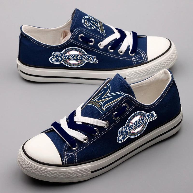 Milwaukee Brewers Limited Print Low Top Canvas Shoes Sport Sneakers For Men Women Fans by Crocs