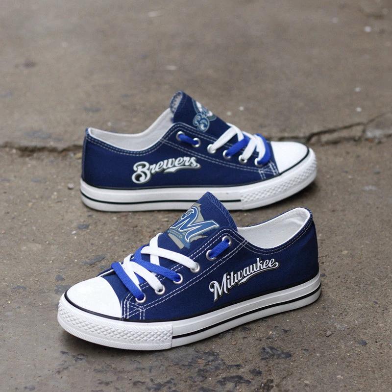 Milwaukee Brewers Limited Print Low Top Canvas Shoes Sport Sneakers For Men Women Fans by Crocs