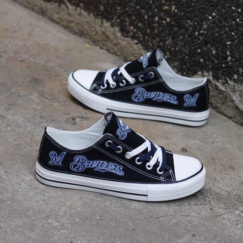 Milwaukee Brewers Limited Print Low Top Canvas Shoes Sport Sneakers For Men Women Fans by Crocs