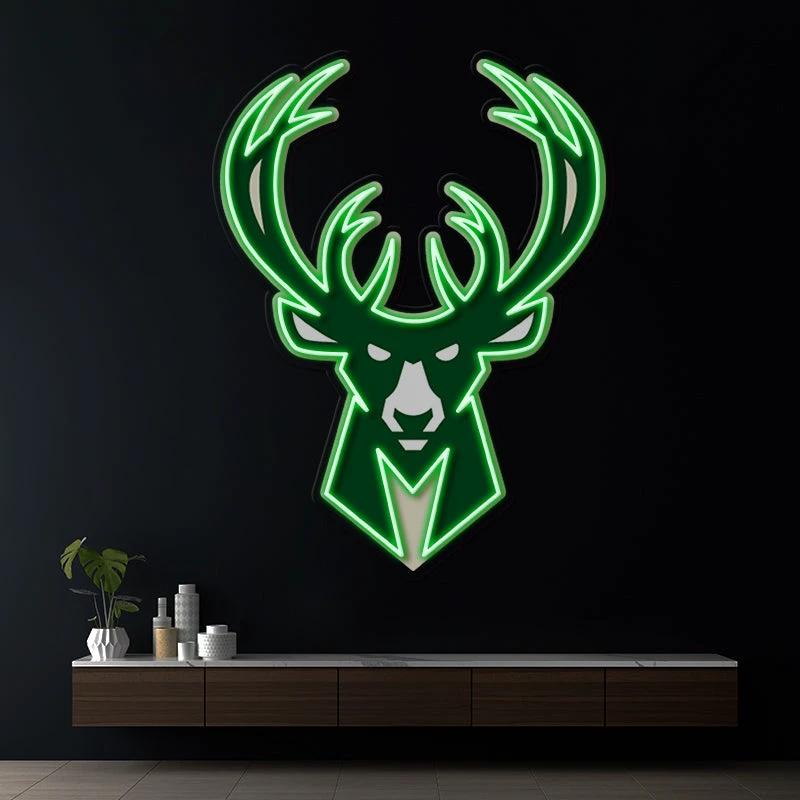 Milwaukee Bucks NBA Led Neon Sign Man Cave Decor by Neonchics Signs