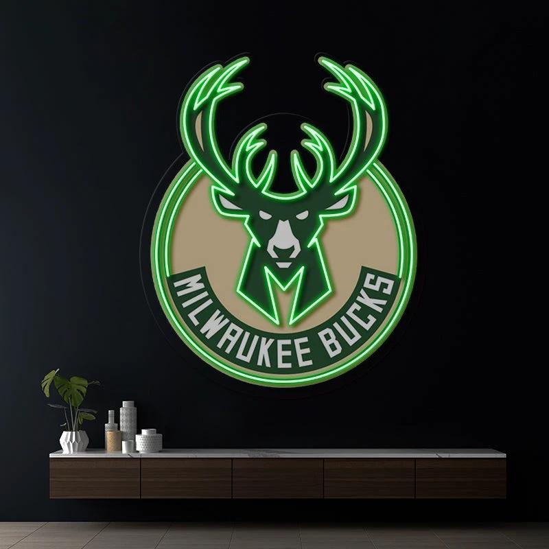 Milwaukee Bucks NBA Led Neon Sign Man Cave Decor by Neonchics Signs