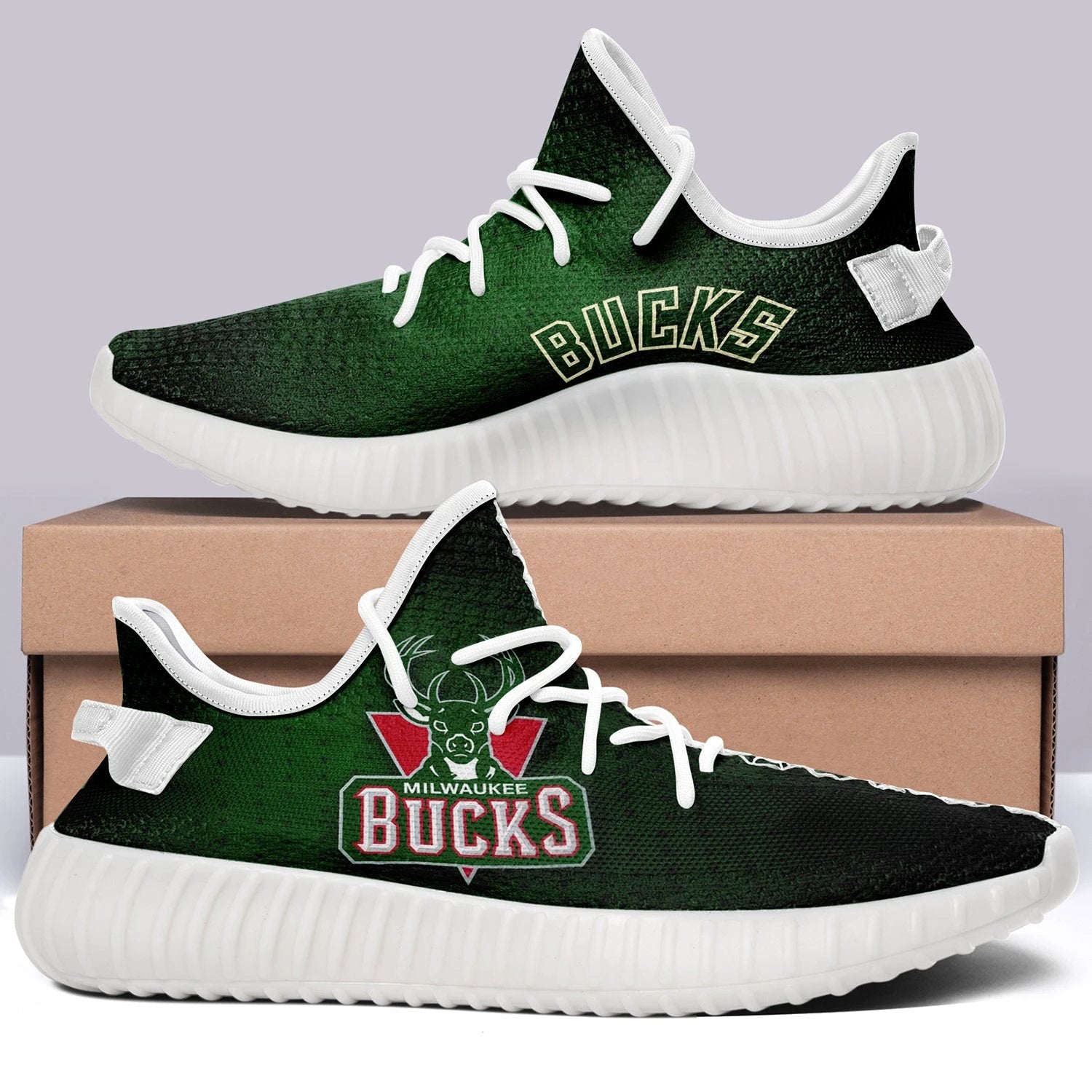 Milwaukee Bucks NBA 350v Yeezy Sneakers For Men Women Fans by Crocs