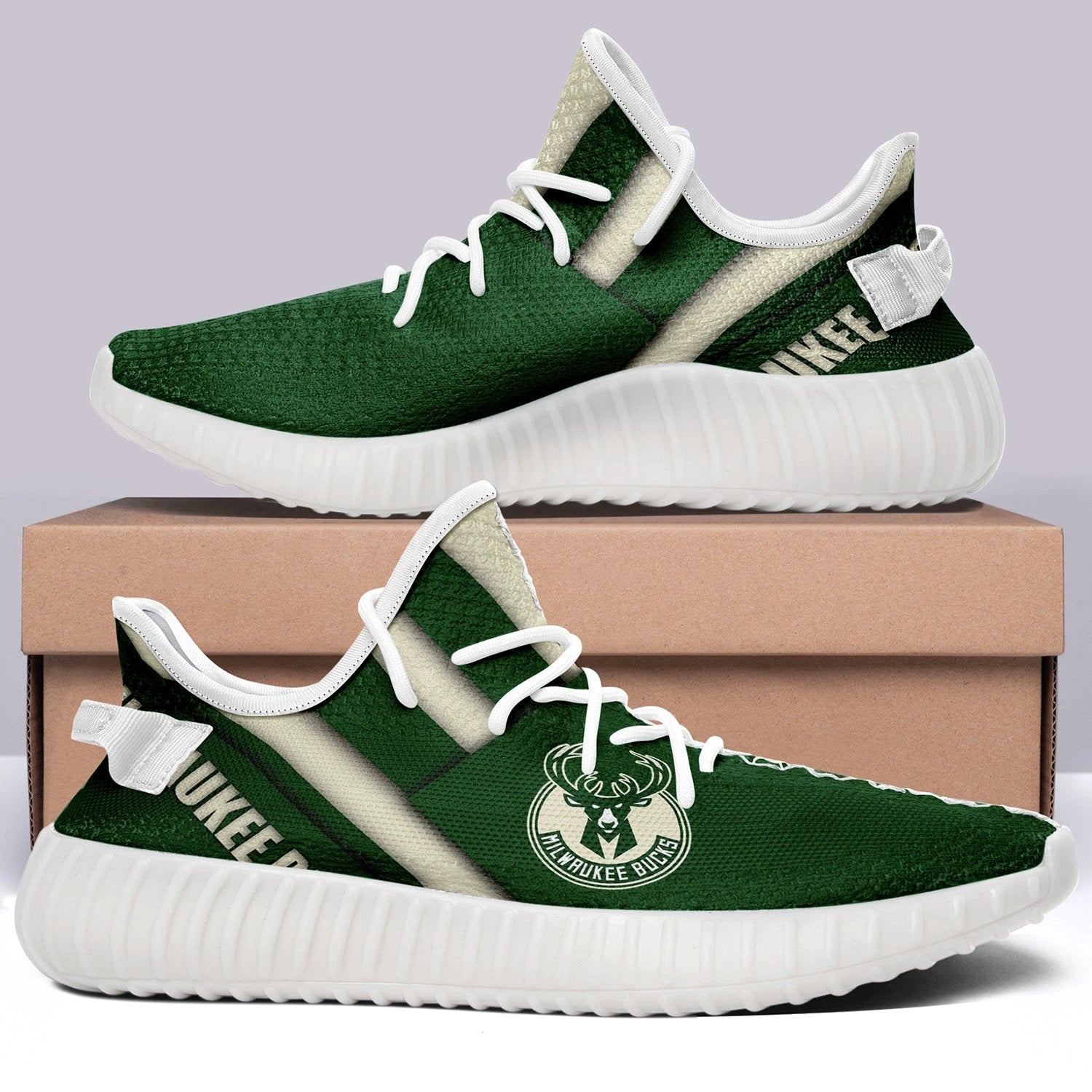 Milwaukee Bucks NBA 350v Yeezy Sneakers For Men Women Fans by Crocs