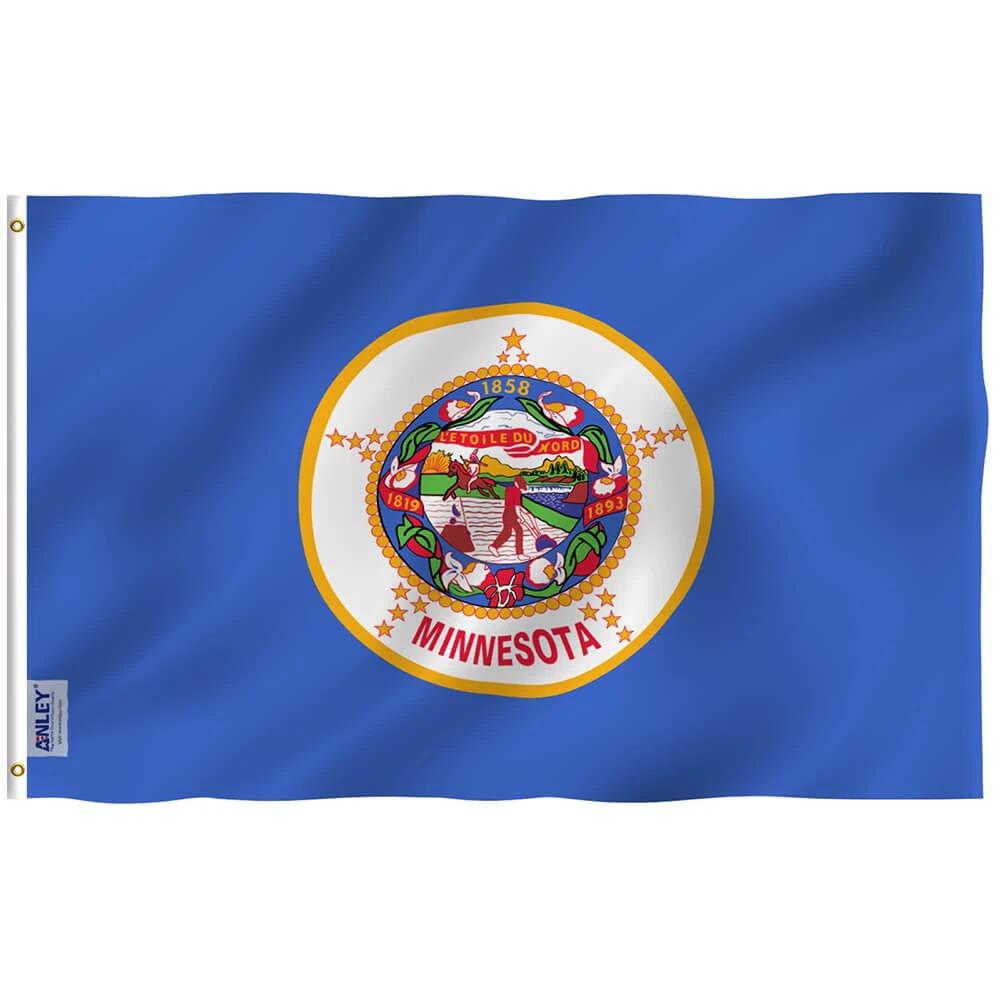 Minnesota State Flag - Minnesota MN Flag with Brass Grommets 3X5Ft Banner USA by flagsjustdoit