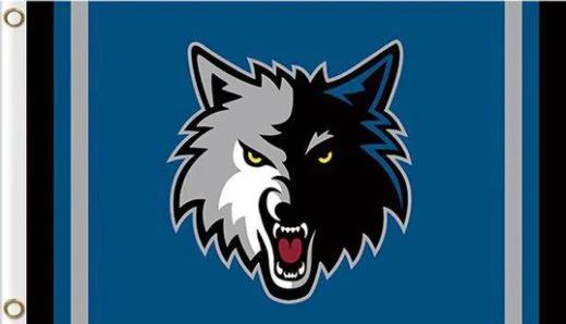 Minnesota Timberwolves Blue Flag 3X5Ft Polyester Banner USA Digital Print by flagsjustdoit