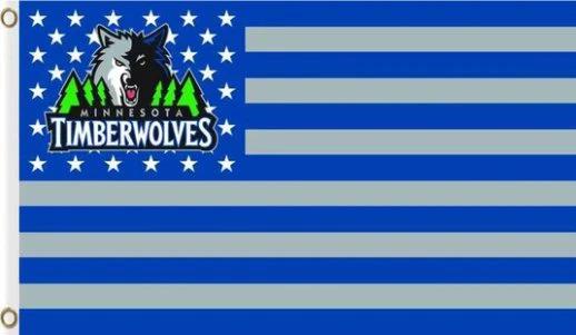 Minnesota Timberwolves Star Flag 3X5Ft Polyester Banner USA Digital Print by flagsjustdoit