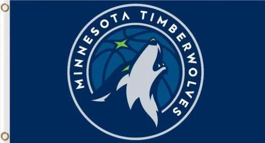 Minnesota Timberwolves Team Flag 3X5Ft Polyester Banner USA Digital Print by flagsjustdoit