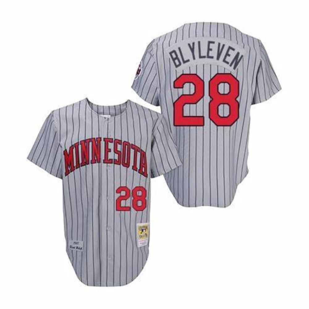 Minnesota Twins Bert Blyleven Gray 1987 Throwback Jersey by My Store
