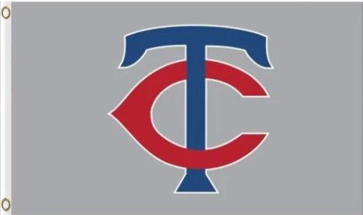 Minnesota Twins Gray Flag 3X5Ft Banner USA Polyester with Brass Grommets by flagsjustdoit