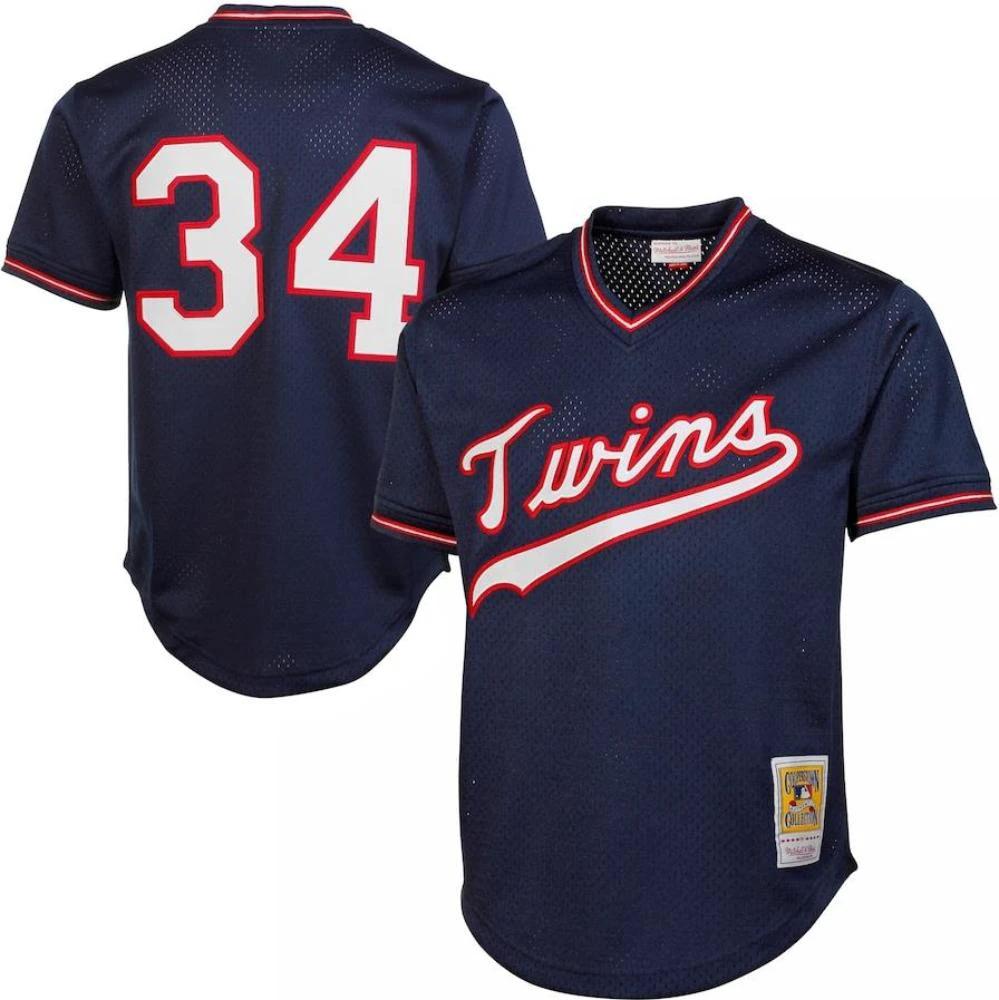 Minnesota Twins Kirby Puckett Navy 1985 Throwback Mesh Pullover Jersey by My Store