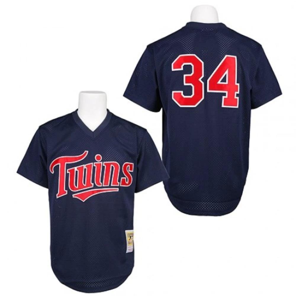 Minnesota Twins Kirby Puckett Navy 1991 Throwback Mesh Pullover Jersey by My Store