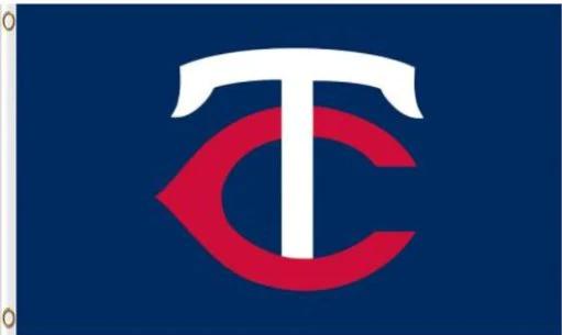 Minnesota Twins Logo Blue Flag 3X5Ft Banner USA Polyester with Brass Grommets by flagsjustdoit