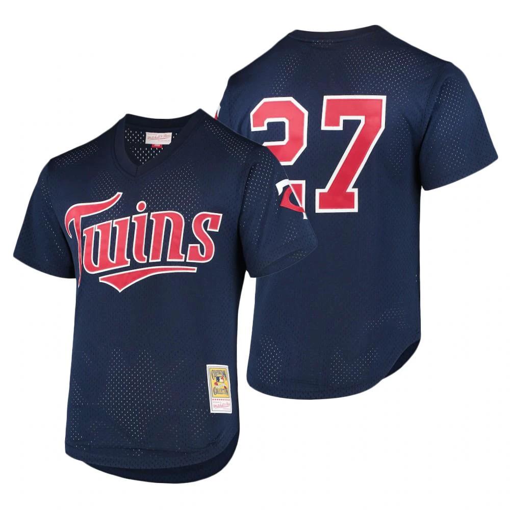 Minnesota Twins Pedro Martinez Navy 2002 Throwback Mesh Pullover Jersey by My Store