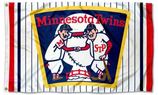 Minnesota Twins Retro Vintage Flag 3X5Ft Banner USA Polyester with Brass Grommets by flagsjustdoit