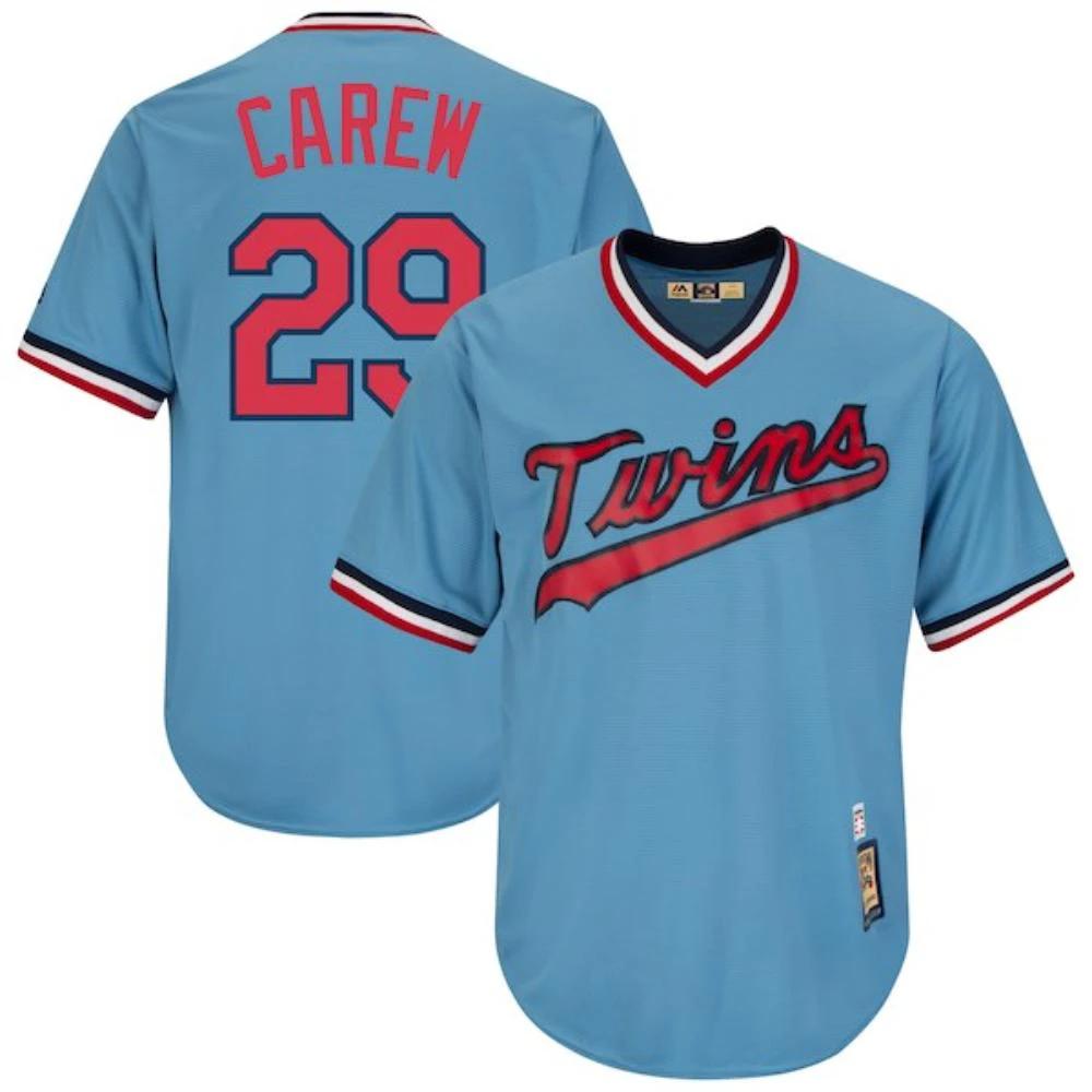 Minnesota Twins Rod Carew Blue Throwback Pullover Jersey by My Store