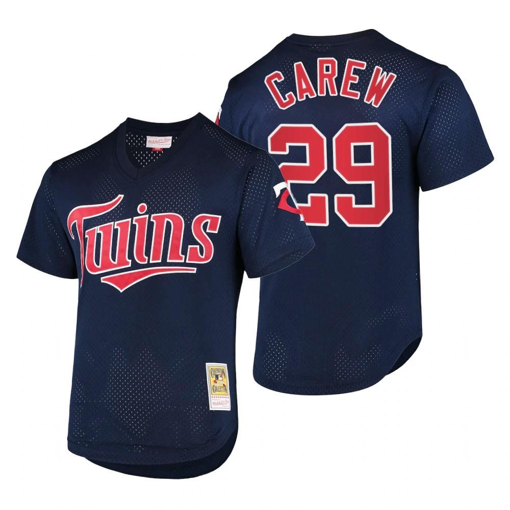 Minnesota Twins Rod Carew Navy Throwback Mesh Pullover Jersey by My Store