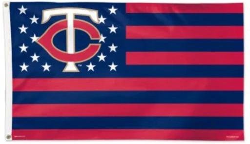 Minnesota Twins Stars and Stripes Flag 3X5Ft Banner USA Polyester with Brass Grommets by flagsjustdoit