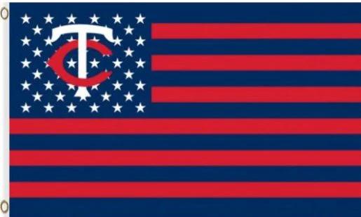 Minnesota Twins USA American Flag 3X5Ft Banner USA Polyester with Brass Grommets by flagsjustdoit
