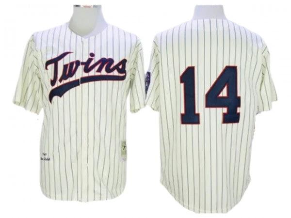 Minnesota Twins #14 Kent Hrbek Cream Stripe 1969 Throwback Jersey by My Store