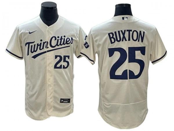 Minnesota Twins #25 Byron Buxton Cream Alternate Flex Base Jersey by My Store