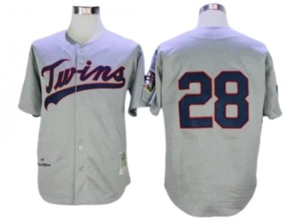 Minnesota Twins #28 Bert Blyleven Grey 1969 Throwback Jersey by My Store