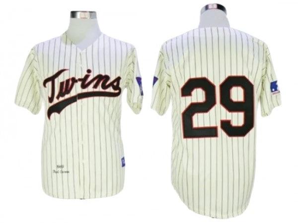 Minnesota Twins #29 Rod Carew Cream Stripe 1969 Throwback Jersey by My Store