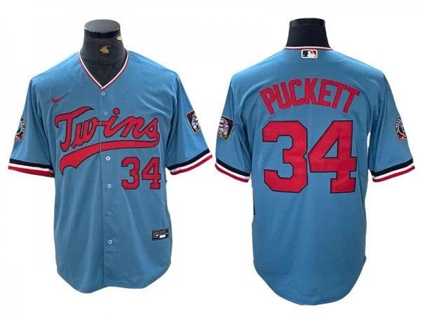 Minnesota Twins #34 Kirby Puckett Light Blue Limited Jersey by My Store