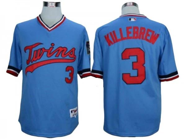 Minnesota Twins #3 Harmon Killebrew Light Blue Cooperstown Jersey by My Store