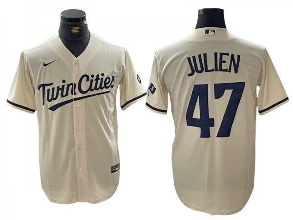Minnesota Twins #47 Edouard Julien Cream Alternate Jersey by My Store