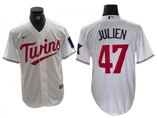 Minnesota Twins #47 Edouard Julien White Home Jersey by My Store