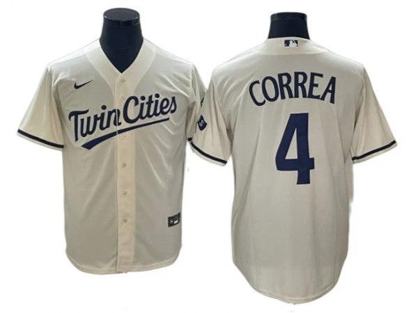 Minnesota Twins #4 Carlos Correa Cream Alternate Jersey by My Store