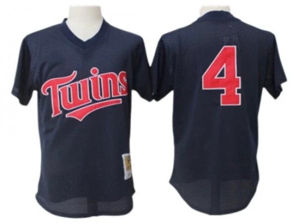 Minnesota Twins #4 Paul Molitor Navy 1996 Cooperstown Mesh Batting Practice Jersey by My Store