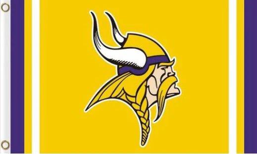 Minnesota Vikings Logo Sport Team Flag 3X5 Ft Polyester Banner USA 90x150cm by flagsjustdoit