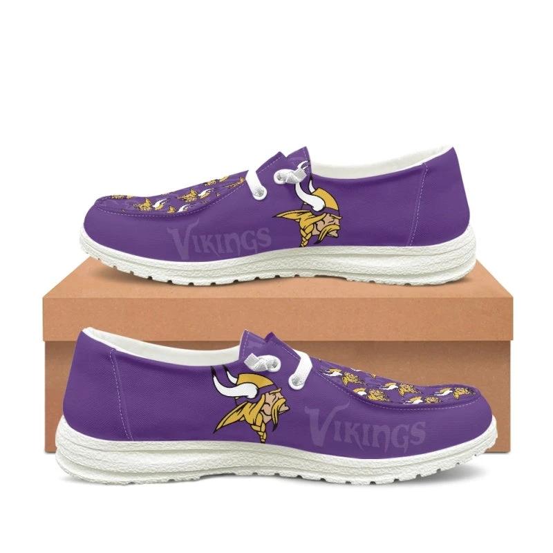 Minnesota Vikings Purple Team Name Logo Canvas Sneaker Shoes For Men Women Fans by Crocs