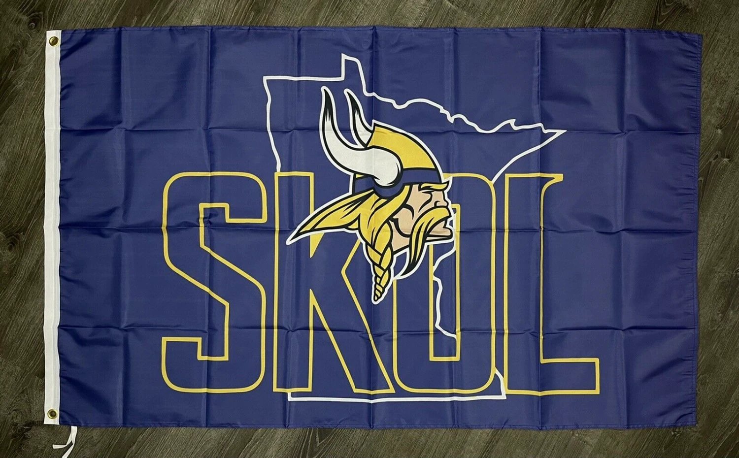 Minnesota Vikings SKOL Flag 3x5 ft Purple Football Banner Man-Cave GarageMinnesota Vikings SKOL Flag 3x5 ft Purple Football Banner Man-Cave Garage by flagsjustdoit