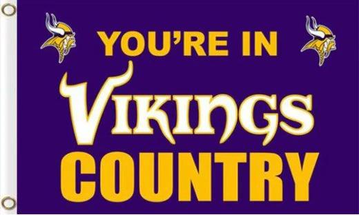 Minnesota Vikings You Are In Country Flag 3X5 Ft Polyester Banner USA 90x150cm by flagsjustdoit
