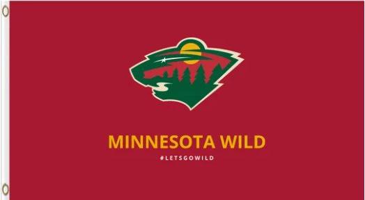 Minnesota Wild Team Flag 3X5Ft Polyester Digital Print Banner USA by flagsjustdoit