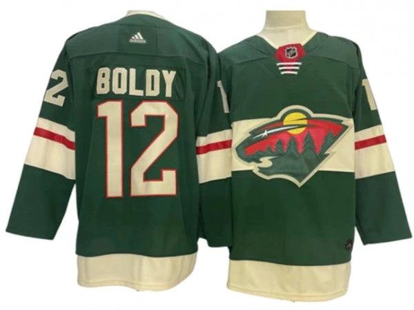 Minnesota Wild #12 Matt Boldy Green Home Jersey by Hockey David