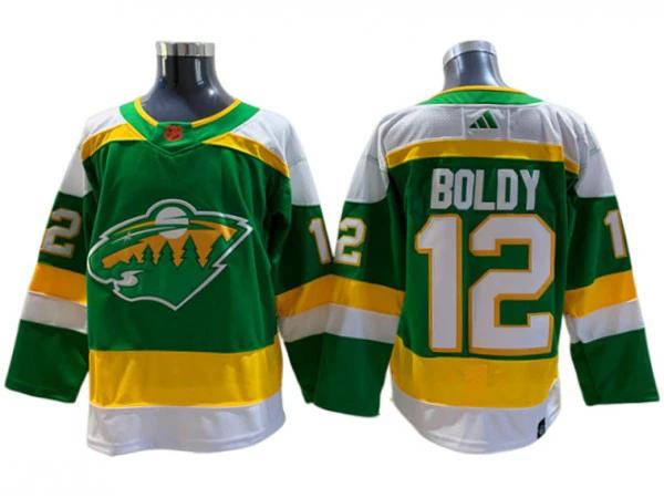 Minnesota Wild #12 Matt Boldy Green Reverse Retro 2.0 Jersey by Hockey David