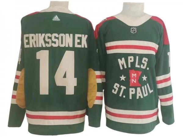 Minnesota Wild #14 Joel Eriksson Green 2022 Winter Classic Jersey by Hockey David