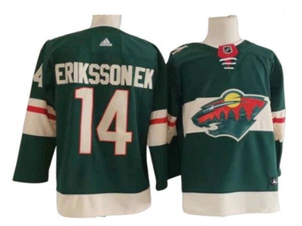 Minnesota Wild #14 Joel Eriksson Green Home Jersey by Hockey David