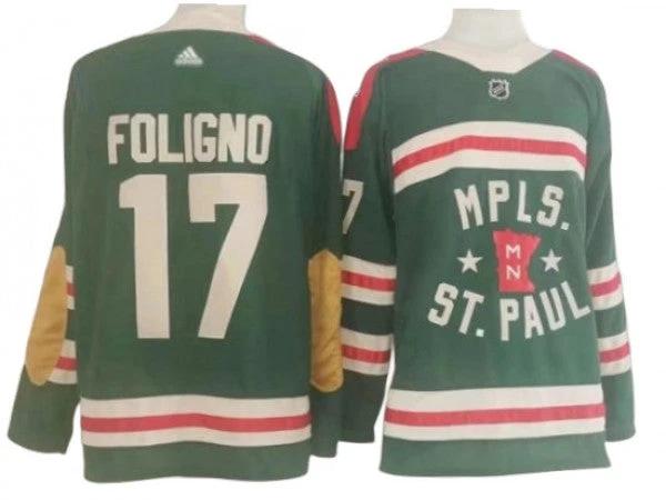 Minnesota Wild #17 Marcus Foligno Green 2022 Winter Classic Jersey by Hockey David