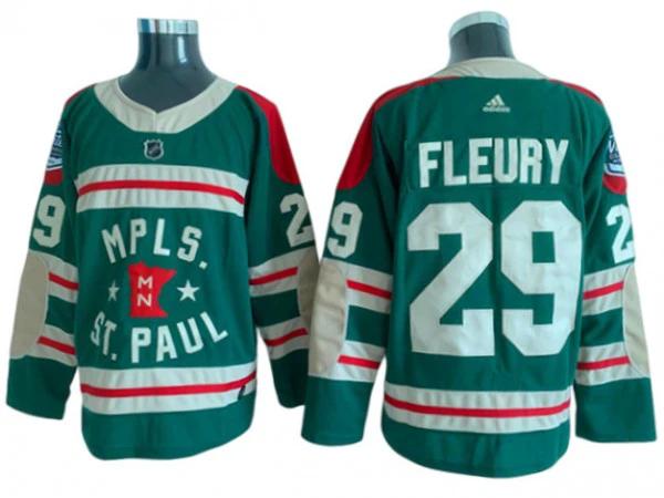 Minnesota Wild #29 Marc-Andre Fleury Green 2022 Winter Classic Jersey by Hockey David